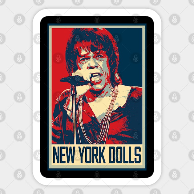 New York Dolls Glam Rock Pioneers Sticker by ElenaBerryDesigns